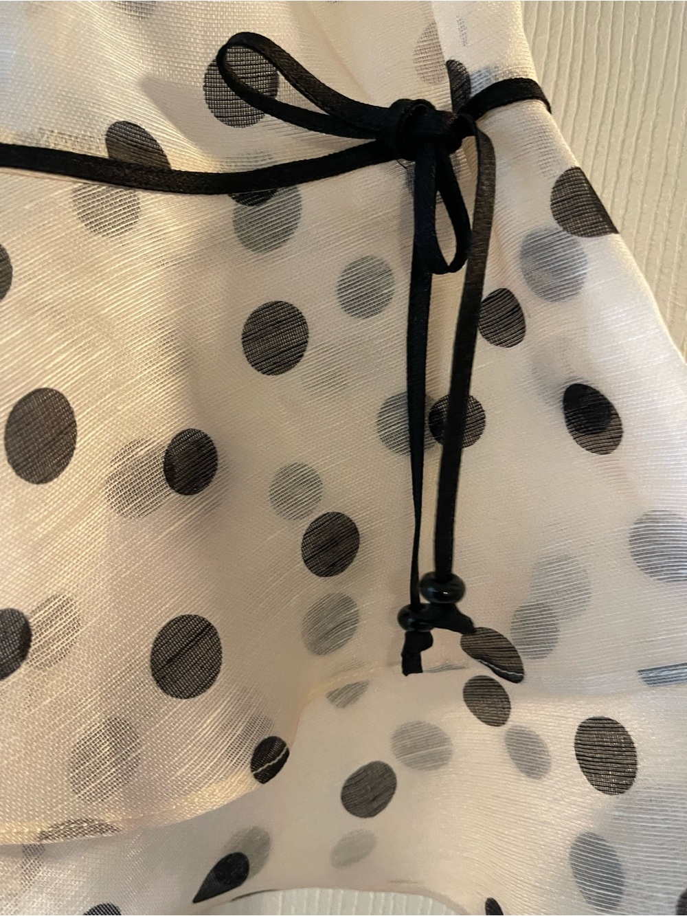 HALE BOB Aiyana Organza Maxi Dress Cream Polka Dot Ruffle with Black Trim Size S - Picture 10 of 12